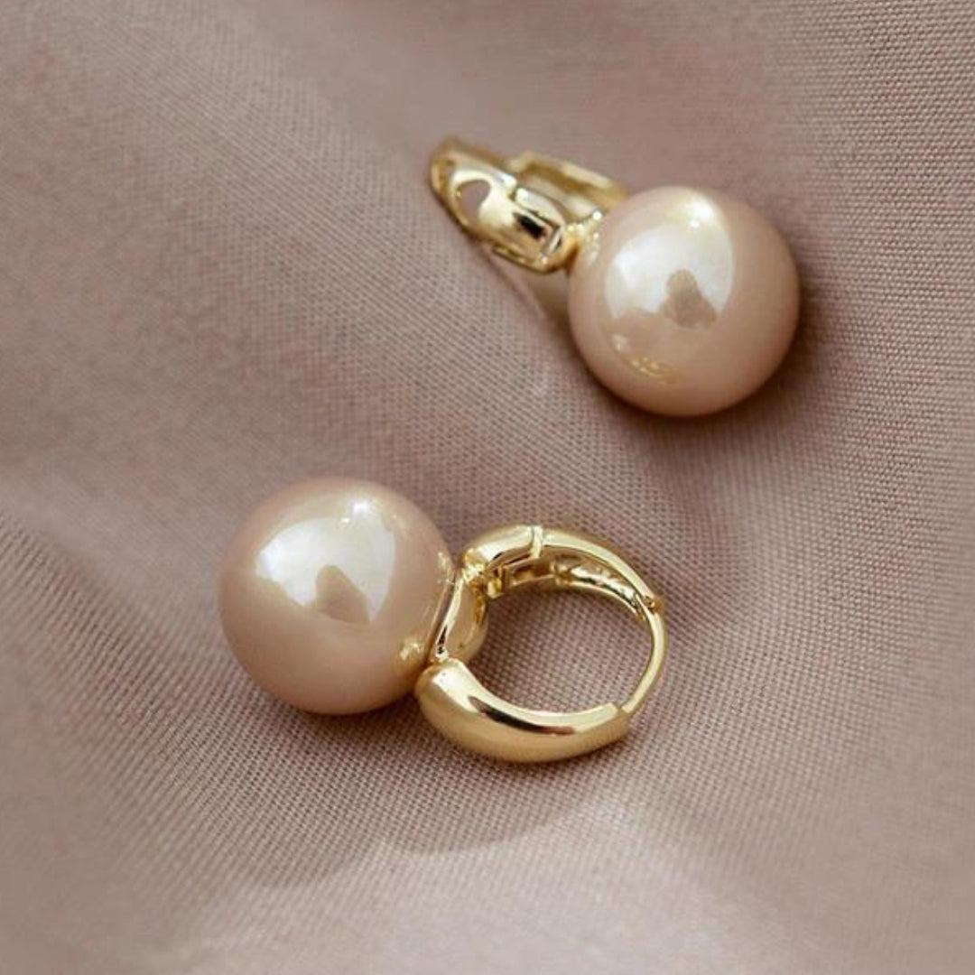 金メッキパールピアス