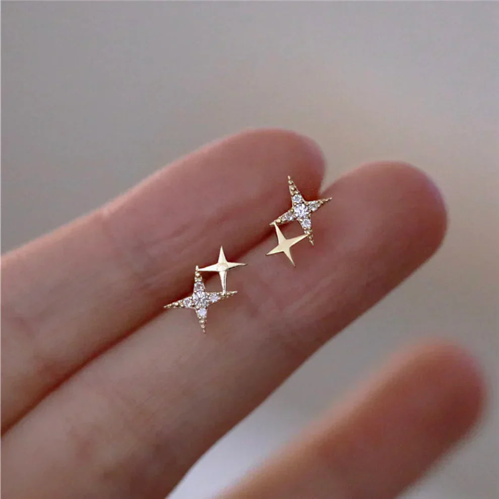 輝く星のピアス