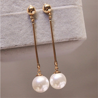 ゴールド ロング パール ドロップ ピアス
