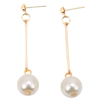 ゴールド ロング パール ドロップ ピアス