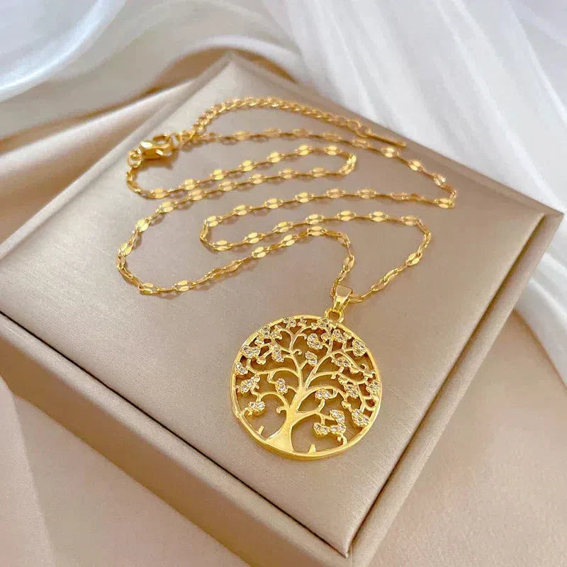 金色の生命の根のネックレス