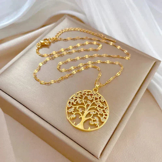 金色の生命の根のネックレス