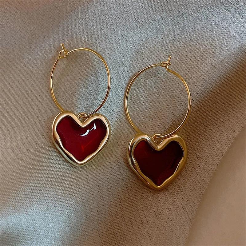金色のハートピアス