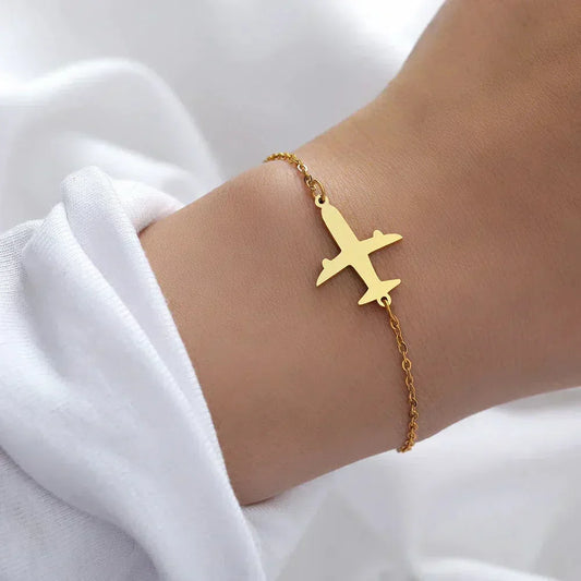 金色の飛行機ブレスレット