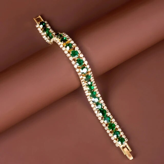 金色と緑のブレスレット