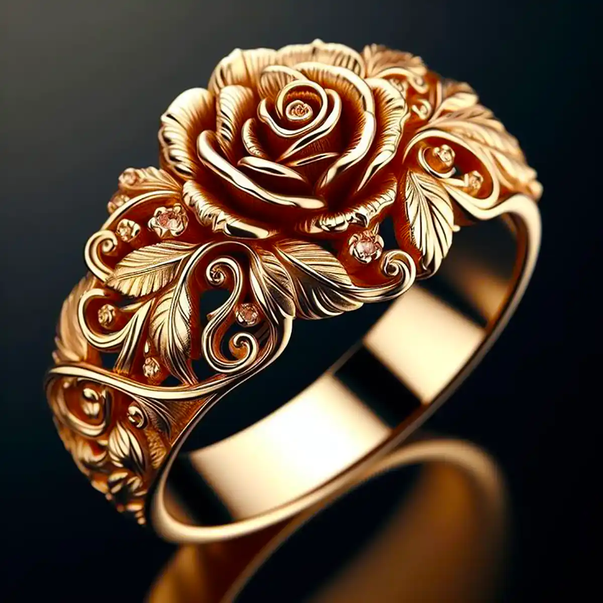 金色の花の指輪